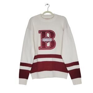 Budweiser x Pacsun Sweater Medium Red Crewneck Pullover Embroidered Oversized